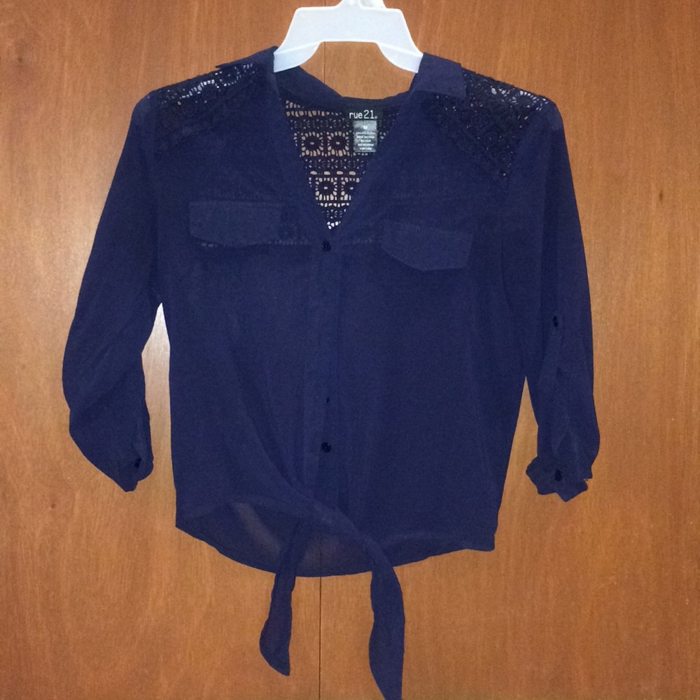 3/4 Sleeve Button Up Blouse